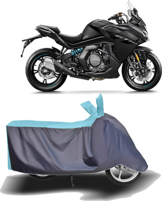 MOTOGENIX Two Wheeler Cover for CFMoto(650GT, Blue, Grey)