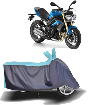 MOTOGENIX Two Wheeler Cover for Triumph(Street Triple, Blue, Grey)