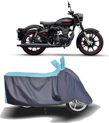 MOTOGENIX Two Wheeler Cover for Royal Enfield(Classic 350, Blue, Grey)