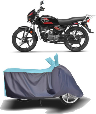 MOTOGENIX Two Wheeler Cover for Hero(Splendor Plus, Blue, Grey)