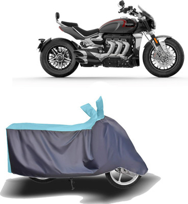 MOTOGENIX Two Wheeler Cover for Triumph(Rocket III, Blue, Grey)
