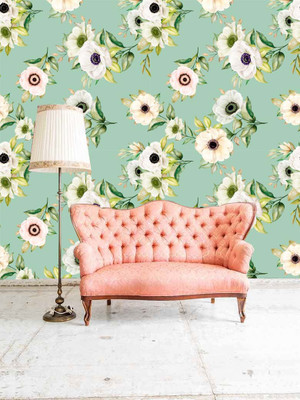 BPDESIGNSOLUTION Vinyl Floral & Botanical Multicolor Wallpaper(L x W: 325 cm x 41 cm)