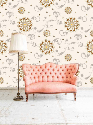 BPDESIGNSOLUTION Vinyl Floral & Botanical Multicolor Wallpaper(L x W: 41 cm x 325 cm)