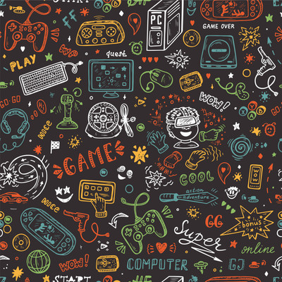 Unique Graphics Vinyl Gaming Multicolor Wallpaper(L x W: 244 cm x 41 cm)