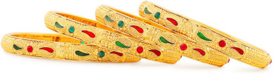 Bhagya Lakshmi Alloy Gold-plated Bangle Set(Pack of 4)