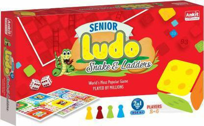 Ankit Toys 2 in 1 Ludo Snakes & Ladder Senior Board Game 15 X 15 Inch- Multicolor Party & Fun Board Game