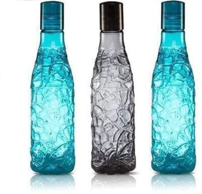 AK HUB Premium Quality Fridge Water Bottle Set ( 2 Blue & 1 Black ) 1000 ml Bottle(Pack of 3, Black, Blue, Plastic)
