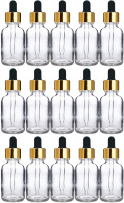 FUTURA MARKET Transparent Glass Dropper Bottle for Essential Oil, DIY Beauty care with LeakProof 10 ml Bottle(Pack of 15, White, Glass)