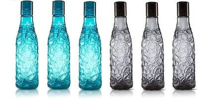 AVAIKSA 1000 ml PET Bottle(Pack of 6, Grey, Green)