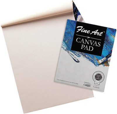 Fine Art 9 X 12 Inch Canvas Pad For Acrylic Painting Cotton Fine Grain Canvas Pad (Set of 1)(White)