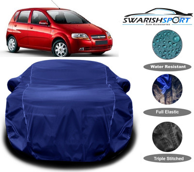 Swarish Car Cover For Chevrolet Aveo Uva (With Mirror Pockets)(Blue)