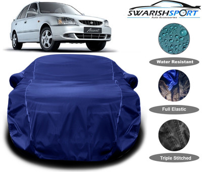 Swarish Car Cover For Hyundai Accent (With Mirror Pockets)(Blue)