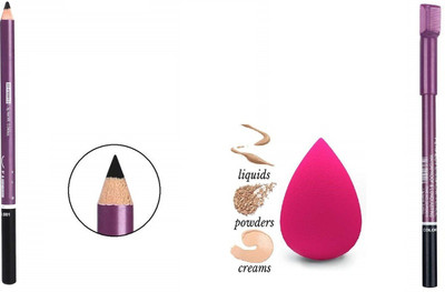 AVEU Eyebrow Pencil with Eyebrow Brush Black And Brown And Beauty Blander(3 Items in the set)