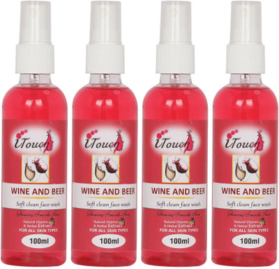 I TOUCH HERBAL Wine And Beer Face Wash 100 ml x 4 - ( Pack Of 4 x 100 ml )(4 Items in the set)