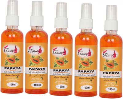 I TOUCH HERBAL Papaya Face Wash 100 ml x 5 - ( Pack Of 5 x 100 ml )(5 Items in the set)
