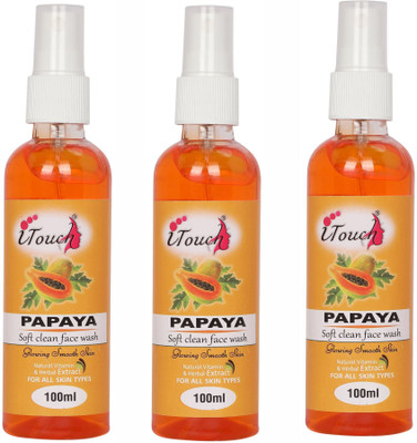 I TOUCH HERBAL Papaya Face Wash 100 ml x 3 - ( Pack Of 3 x 100 ml )(3 Items in the set)