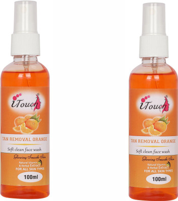 I TOUCH HERBAL Tan Removal Orange Face Wash 100 ml x 2 - ( Pack Of 2 x 100 ml )(2 Items in the set)