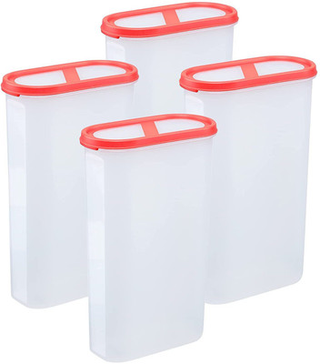 Cutting EDGE Plastic Grocery Container  - 3 L(Pack of 4, Red)