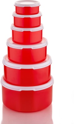 SAZAVAT Plastic Utility Container  - 200 ml, 500 ml, 1000 ml, 1500 ml, 2000 ml, 2500 ml(Pack of 6, Red)