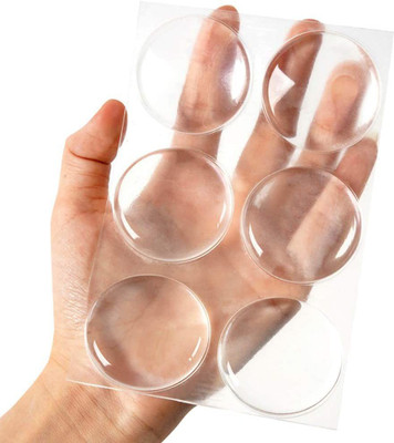 KolorFish Door Knob Wall Shield, 6 Pcs Transparent Round Soft Rubber Wall Protector Self Adhesive Door Handle Bumper Wall Mounted Door Stopper(Transparent)