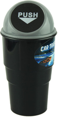 Shadowfax Car Mini Glass Size Garbage Can Trash Dust Bin Plastic Dustbin(Grey)