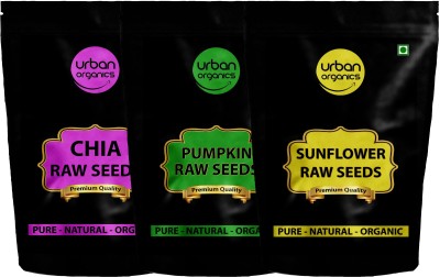 Urban Organics Combo Pack of Chia Seeds, Pumpkin Seeds, Sunflower Seeds (100 Gram Each) RAW Chia Seeds, Pumpkin Seeds, Sunflower Seeds(300 g, Pack of 3)