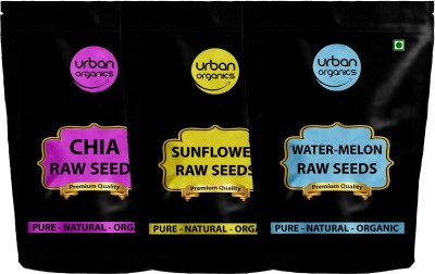 Urban Organics Combo Pack of Chia Seeds, Sunflower Seeds, Watermelon Seeds (150 Gram Each) RAW Chia Seeds, Sunflower Seeds, Watermelon Seeds(450 g, Pack of 3)