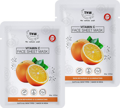 TnW Vitamin C face sheet mask skin repairing & Illuminating suits all skin types(40 g)