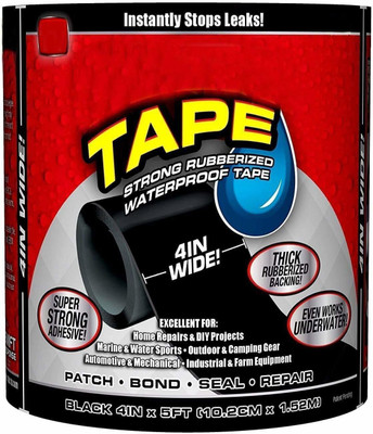 SIDDIVINAYAK CREATION SK Creation Rubberized Waterproof Flex Tape_240 1.52 m Floor Marking Tape(Black Pack of 1)