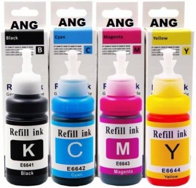 Ang Use For L100/L110/L130/L200/L210/L220/L300/L310/L350/L355/L360/L365/L380/L455/L550/L555/L565 Black + Tri Color Combo Pack Ink Bottle