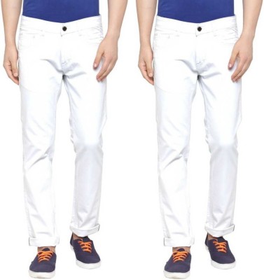 BEN MARTIN Slim Men White Jeans(Pack of 2)