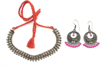 athizay Metal Pink Jewellery Set(Pack of 1)