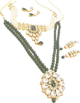 catalyst venture Copper Gold-plated White, Green Jewellery Set(Pack of 1)