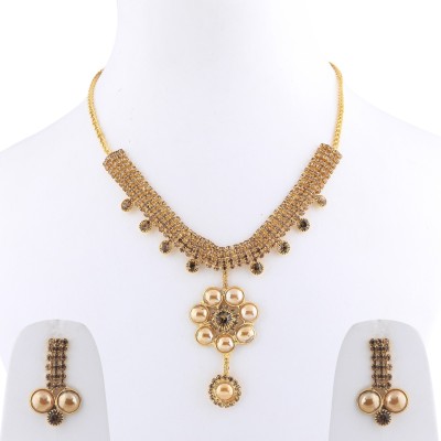 Paola Jewels Alloy Gold-plated Brown Jewellery Set(Pack of 1)