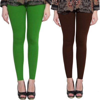 Clarita Ankle Length Western Wear Legging(Green, Brown, Solid)