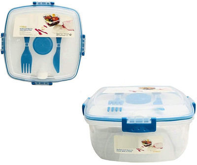 lukzer Plastic Lunch Box Leak-Proof Microwave &Freezer Safe with Knife and Spoon Best For Adults And Kids 1 Containers Lunch Box(1700 ml)
