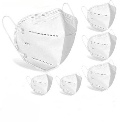 Vaghani N95 Mask (Who Guidelines) (With Out Filter) ( 5 Layer )(White, Free Size, Pack of 6)