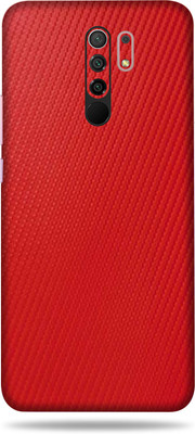 OggyBaba Redmi 9 Prime, Phone Back side Protector and Camera Protector Mobile Skin(Ultra Super Red-Carbon Fiber Skin Skin Matte Finish)