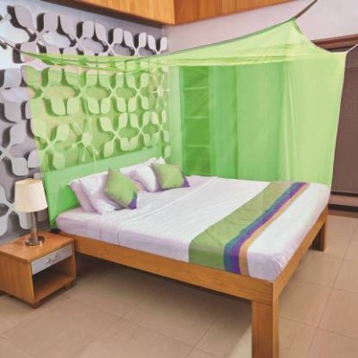 Nissi Nylon Adults Washable NSI MN Mosquito Net(Green, Bed Box)