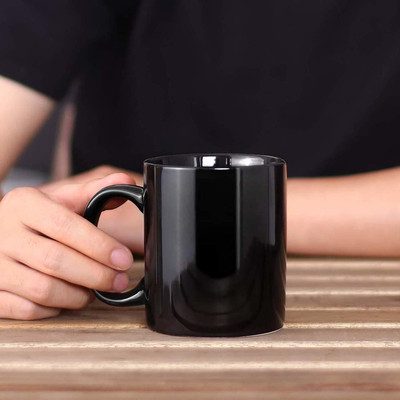 Superior craft Full Black Plane Coffee and Tea Ceramic Gift for Birthday Couple, Friends Ceramic Coffee Mug(330 ml)