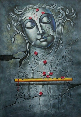 HandPainted Artwork Painting Canvas 39 inch x 28 inch Painting(Without Frame)