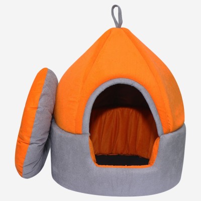 Hiputee Luxurious Temple Style Soft Velvet Fabric Dual Color Cat Toy Breed Dog Pet Hut Dog, Cat House