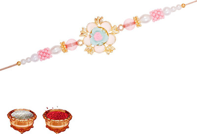 KAMAKSHI DESIGNER Designer Rakhi 1 Mauli Thread Rakhi, Chawal Roli Pack  Set(2)