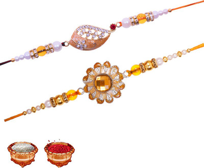 KAMAKSHI DESIGNER Designer RAKHI Mauli Thread Rakhi, Chawal Roli Pack  Set(1)