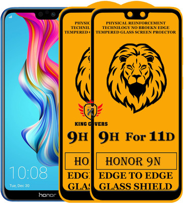 KING COVERS Edge To Edge Tempered Glass for Honor 9N(Pack of 2)