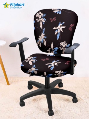 Flipkart SmartBuy Polyester Floral Chair Cover(Black Pack of 1)