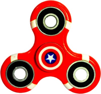 PREMSONS Fidget Tri-Spinner Printed 608 Four Bearing Ultra Speed Hand Spin Toy(Red)