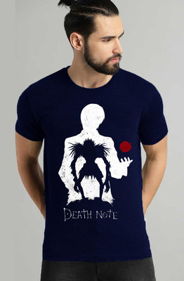 VIKCLIQUE Graphic Print Men Round Neck Dark Blue T-Shirt