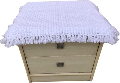 JAIPUR WOOLLEN HANDICRAFT Self Design 2 Seater Table Cover(White, Cotton)