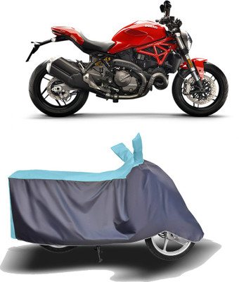 MOTOGENIX Two Wheeler Cover for Ducati(Monster 821, Blue, Grey)